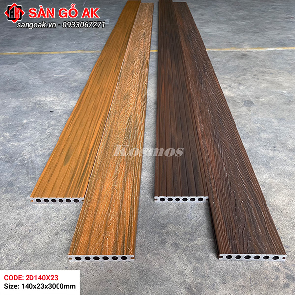 Sàn gỗ nhựa ngoài trời 2 da Kosmos 2D140X23 Teak